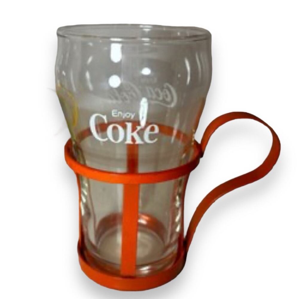 Enjoy Coke Clear Glass Mug with Orange Holder